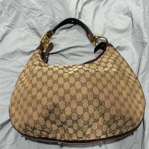 Gucci Beige Monogram Hobo Bag
